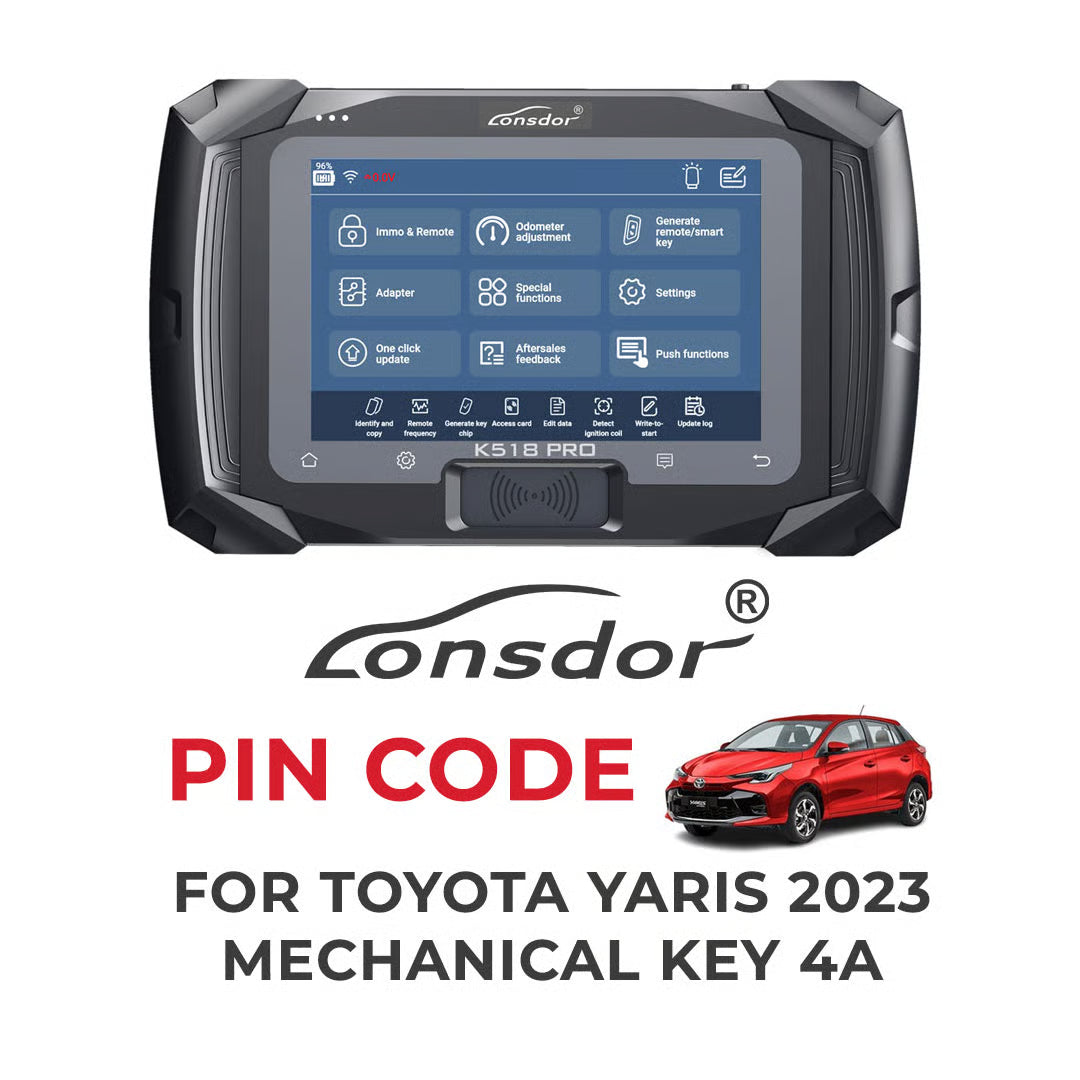 Service de code PIN Lonsdor pour Toyota Yaris, Raize 2023 Clé mécanique 4A