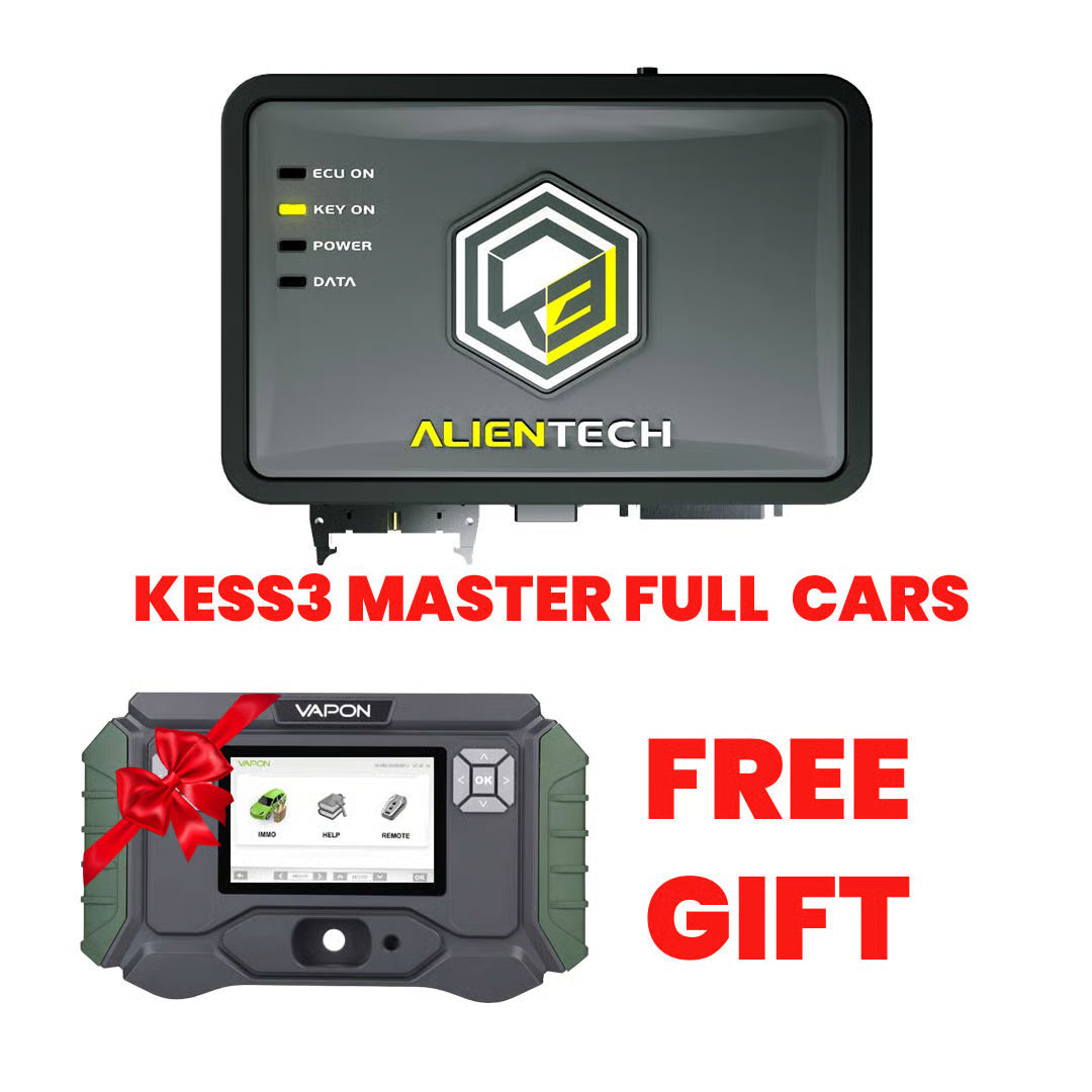 Appareil ALIENTECH Kess3 + Pack complet pour voiture Master + Cadeau (outil de programmation de clé Vapon VP996)