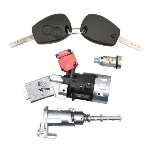 Ensemble de serrures Renault Kangoo II, Master III, Opel Movano B - (2 clés en plastique avec boutons à distance) - 806012544R